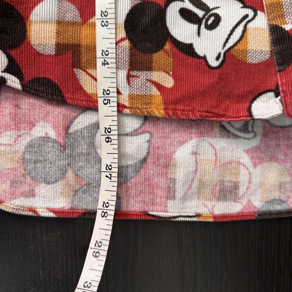 Vintage Mickey Mouse Shirt Womens Corduroy Button Up Top Disney Poppins Grace Co - Picture 11 of 12